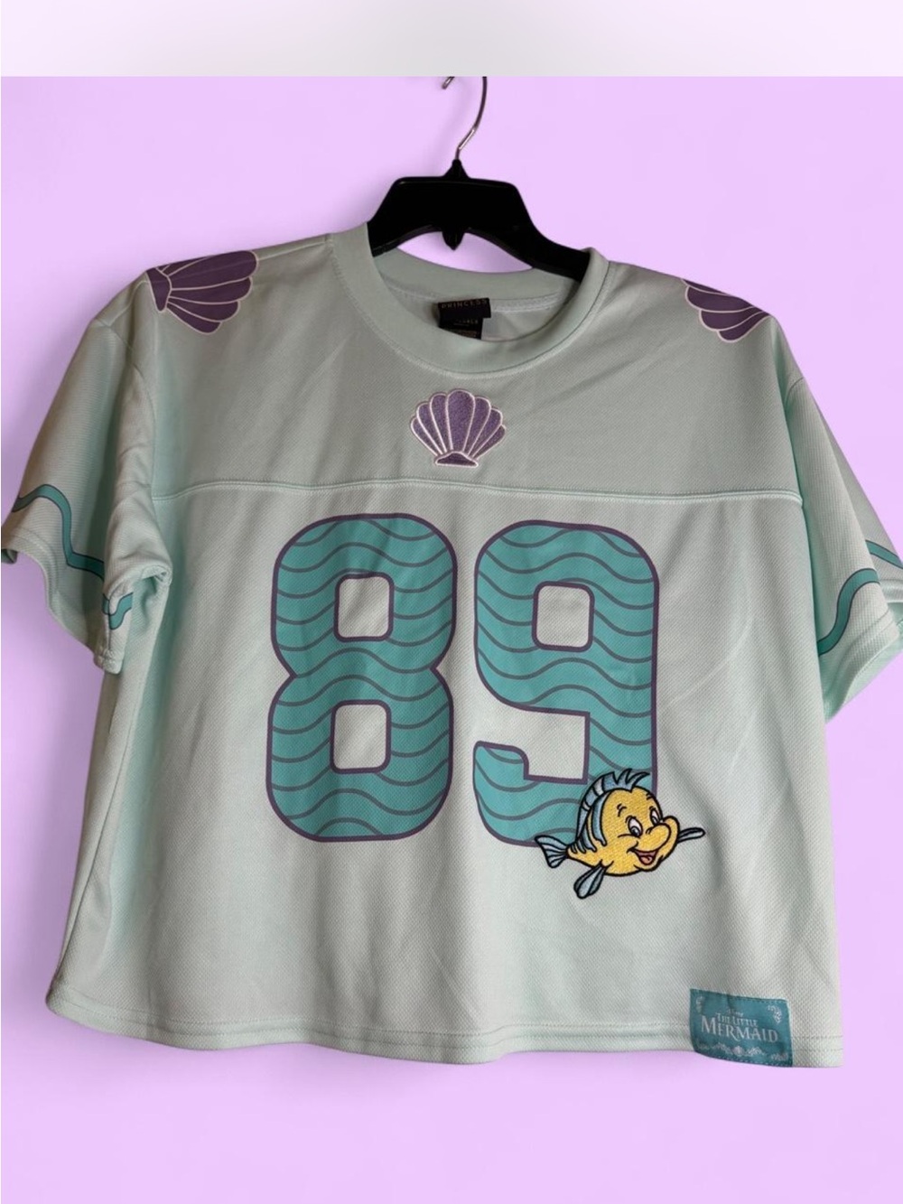 Ariel The Little Mermaid '89' Graphic Crop Tee Jersey Boxlunch XL